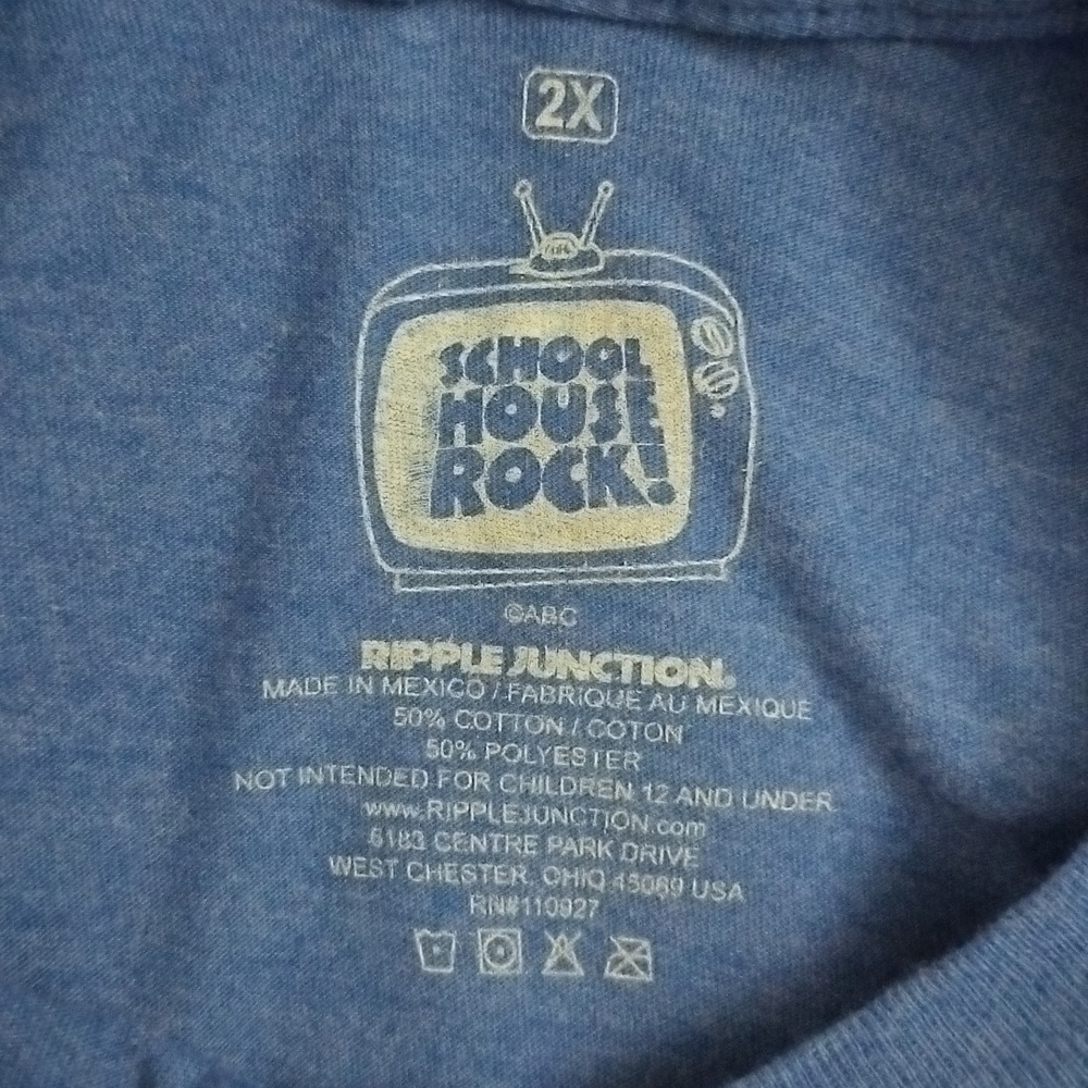 Ripple Junction Schoolhouse Rock I'm Just a Bill Vote Retro T-Shirt Men's 2XL - Picture 4 of 9